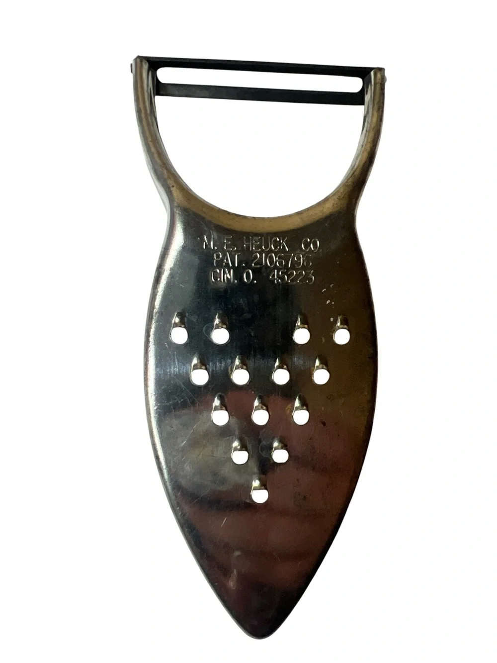 Vintage 1936 M.E. Heuck Co Steel Vegetable Peeler / Grater